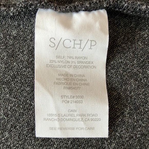 🛑SOLS❤️CAbi ponte twill Crew dark gray blazer wit/light gray piping - Picture 10 of 11